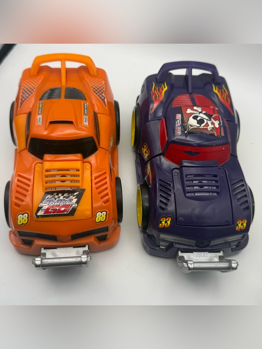 Mattel 2007 Fisher Price Shake N Go Rally Race Crash Ups Purple Orange Car 88#33